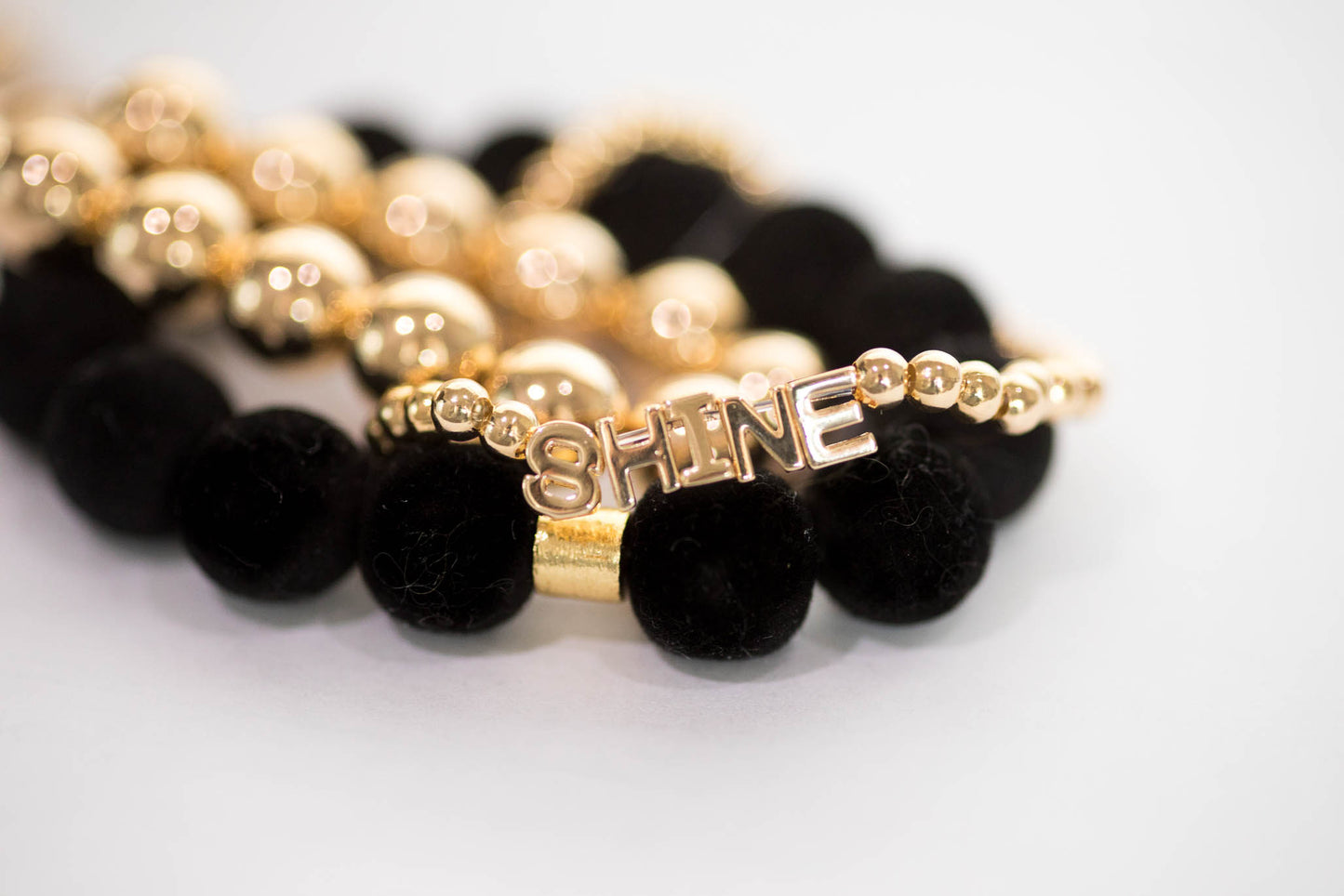 Gold Letter Bead Word Bracelet