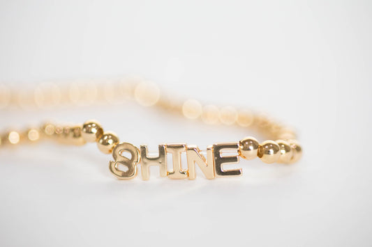 Gold Letter Bead Word Bracelet